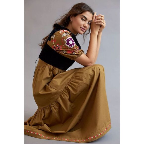 Anthropologie-  Let Me Be Embroidered Maxi Dress - Picture 2 of 6